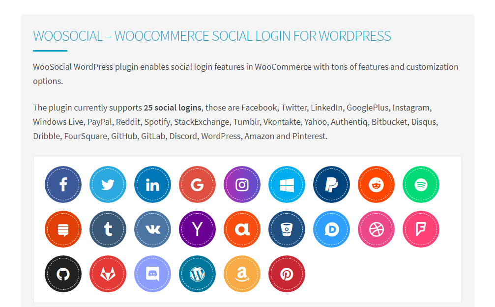 woosocial wordpress sociální přihlašovací plugin